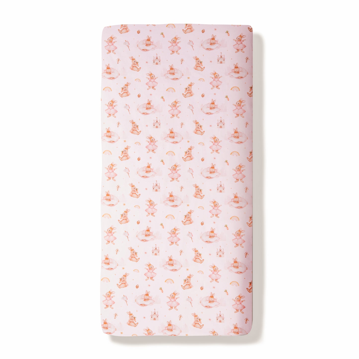 Fitted sheet Bunny Land, 100% organic cotton, top view