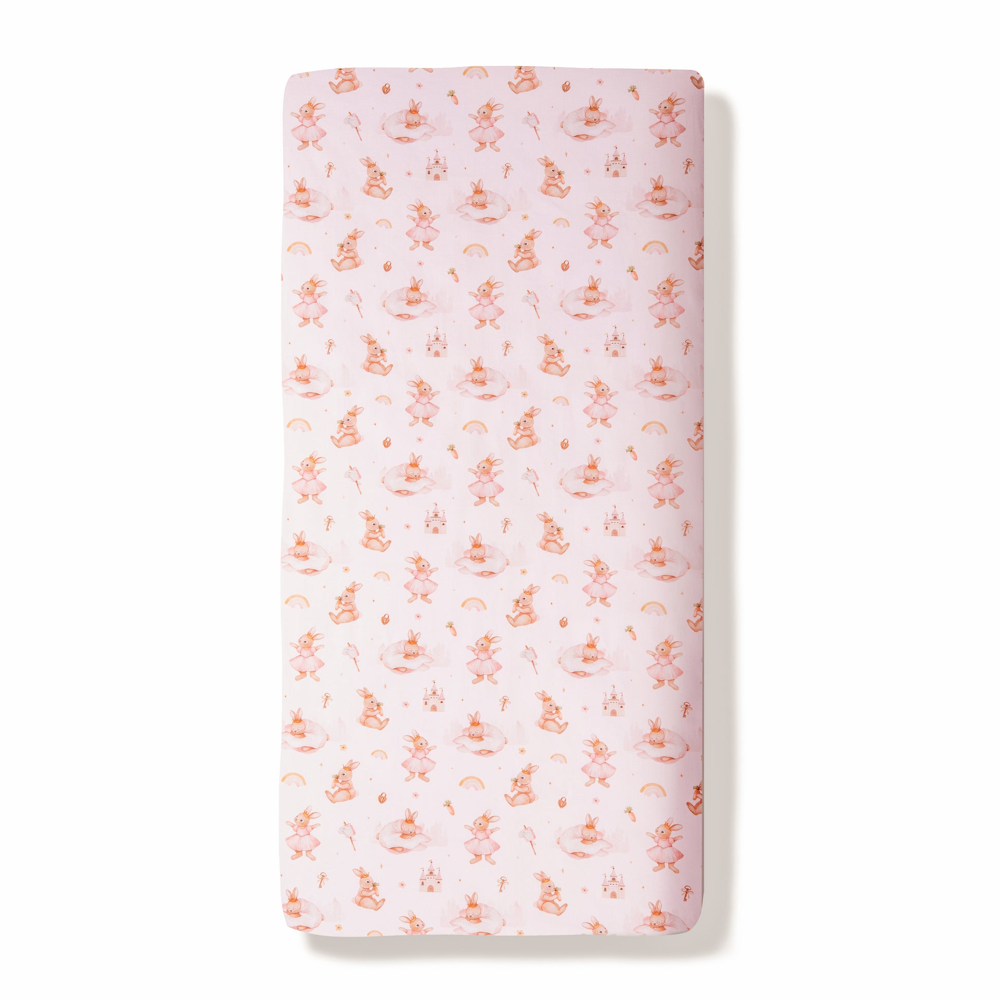 Fitted sheet Bunny Land, 100% organic cotton, top view