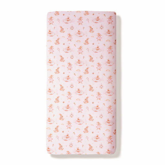 Fitted sheet Bunny Land, 100% organic cotton, top view