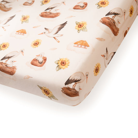 Fitted sheet My Ukraine, 100% organic cotton, top view